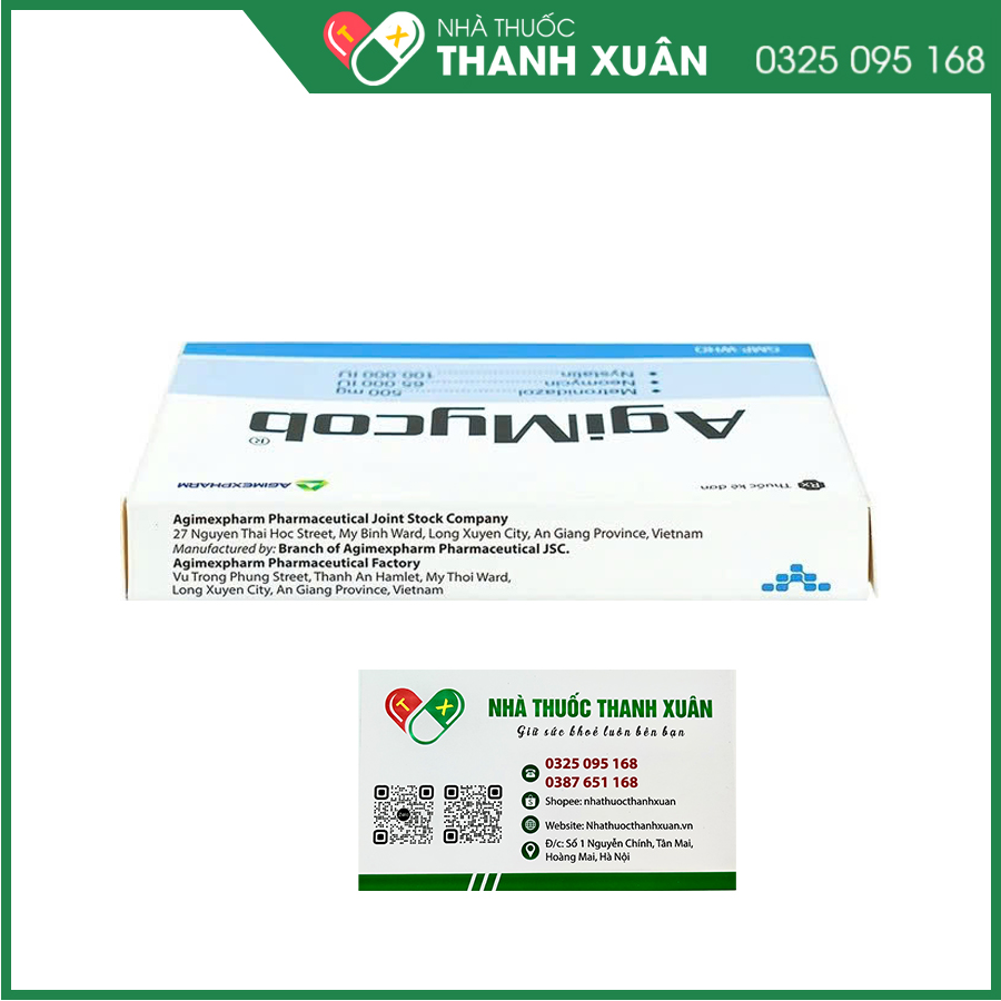 AgiMycob viên đặt âm đạo điều trị viêm nhiễm phụ khoa do các mầm bệnh gây ra